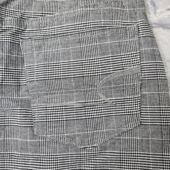 American Eagle Skirt Hi Rise Mini Super Stretch Gray Plaid Acadamia Preppy sz 0 - Picture 6 of 12